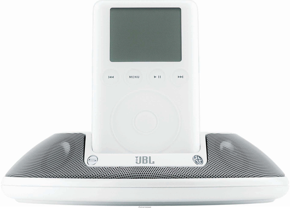 ON STAGE - Black - JBL On Stage™* AC Powered Speaker System. Docks iPod®; also has mini-jack connectivity - Hero